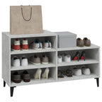 Mueble zapatero madera contrachapada gris hormigón 102x36x60 cm
