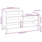 Mueble zapatero madera contrachapada gris hormigón 102x36x60 cm