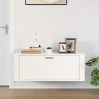 Zapatero pared contrachapada blanco brillo 100x35x38 cm
