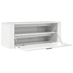Zapatero pared contrachapada blanco brillo 100x35x38 cm