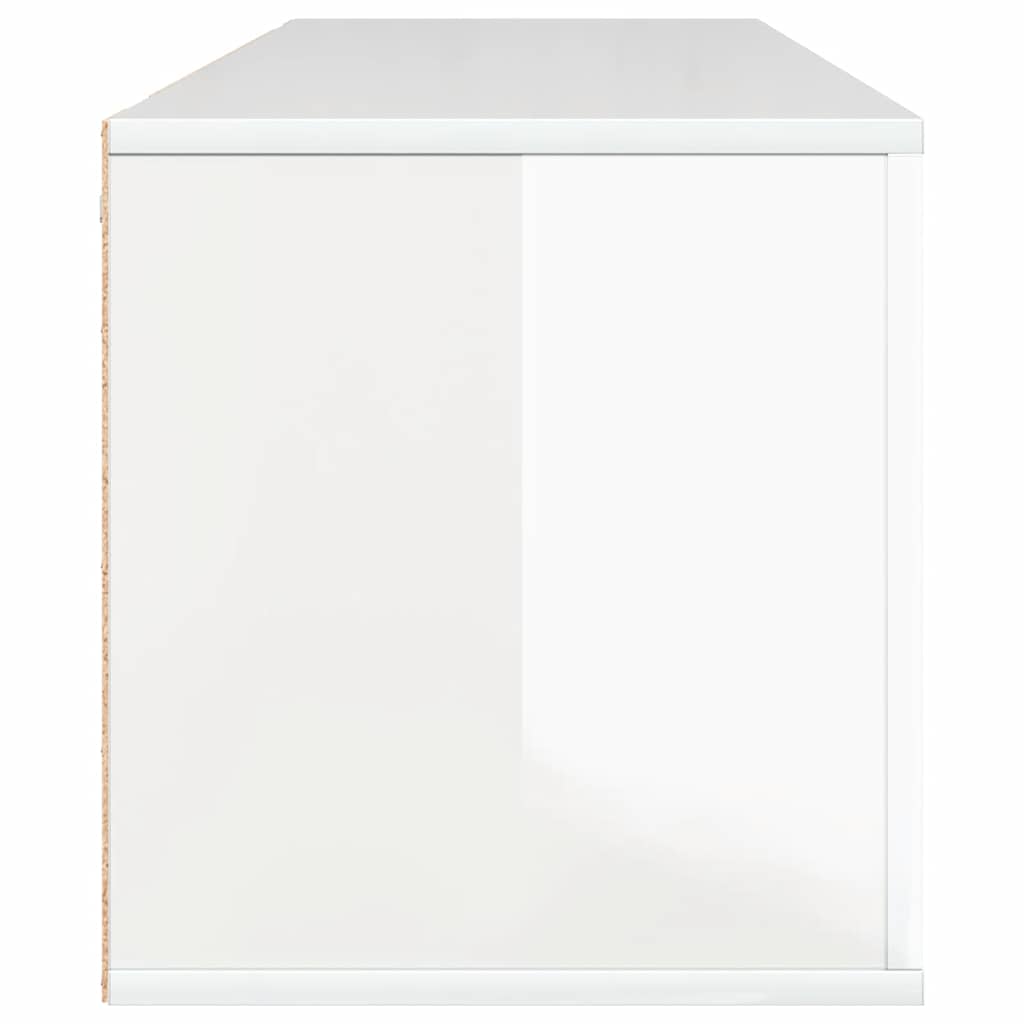 Zapatero pared contrachapada blanco brillo 100x35x38 cm