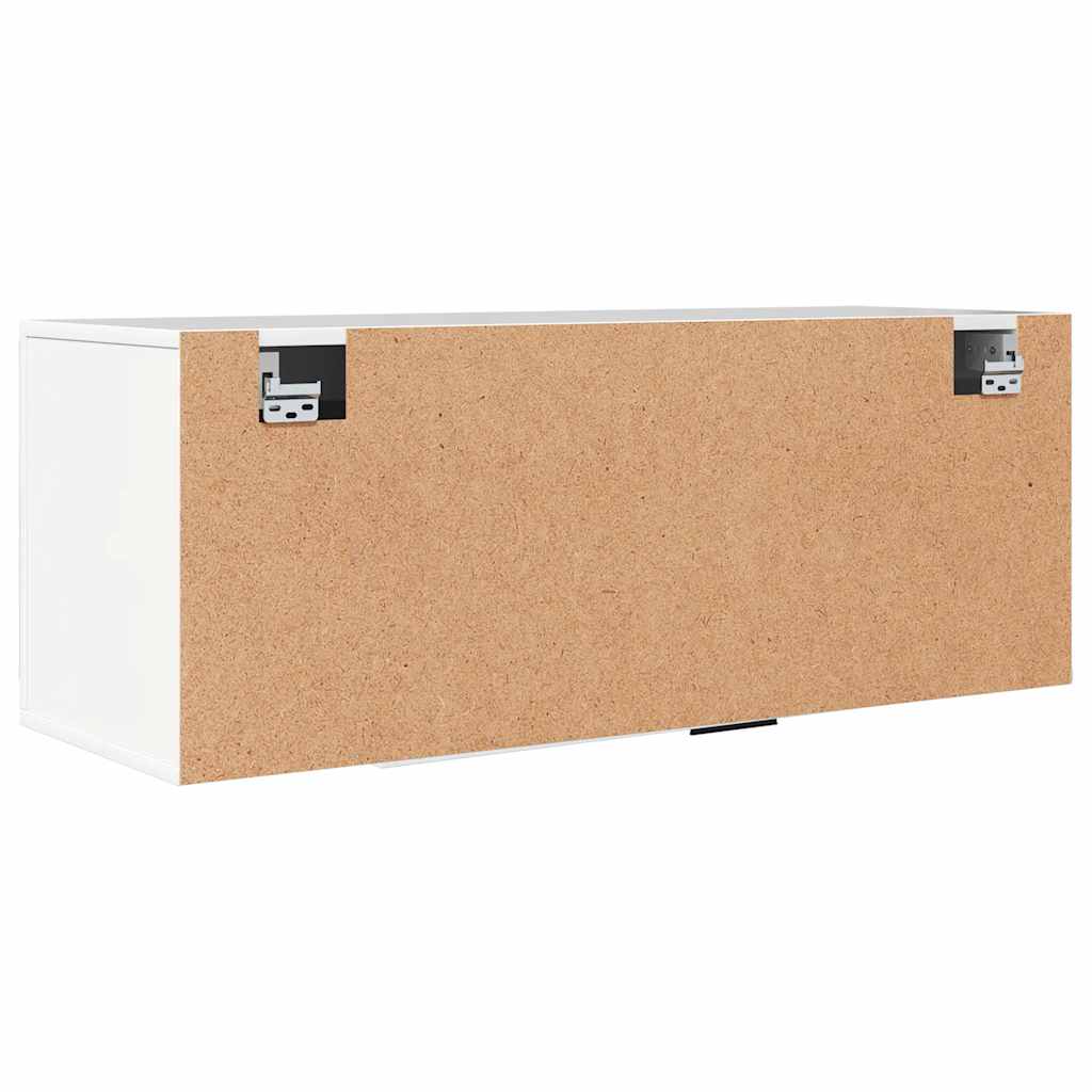 Zapatero pared contrachapada blanco brillo 100x35x38 cm