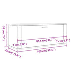 Zapatero pared contrachapada blanco brillo 100x35x38 cm