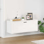 Shoe cabinet plywood high gloss white 100x35x38 cm