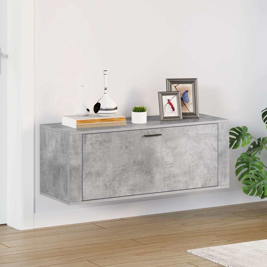Zapatero pared contrachapada blanco brillo 100x35x38 cm