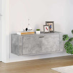 Zapatero pared contrachapada blanco brillo 100x35x38 cm