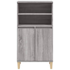 Aparador alto de madera contrachapada gris Sonoma 60x36x110 cm