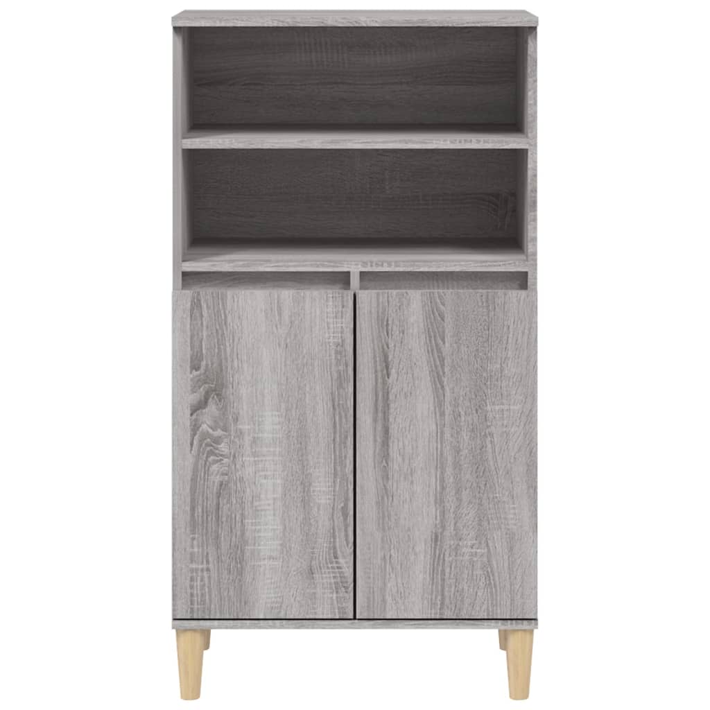 Aparador alto de madera contrachapada gris Sonoma 60x36x110 cm