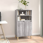 Aparador alto de madera contrachapada gris Sonoma 60x36x110 cm