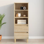 Aparador alto de madera contrachapada gris Sonoma 60x36x110 cm