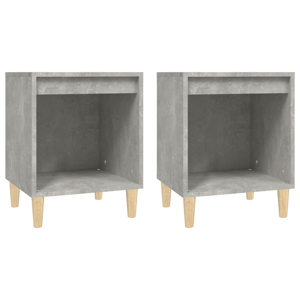 Mesitas de noche 2 unidades gris hormigón 40x35x50 cm