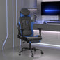Silla gaming con masaje cuero sintético negro