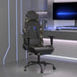 Silla gaming con masaje cuero sintético negro