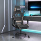 Silla gaming con masaje cuero sintético negro