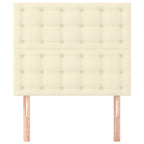 Cabeceros 2 unidades cuero sintético color crema 90x5x78/88cm