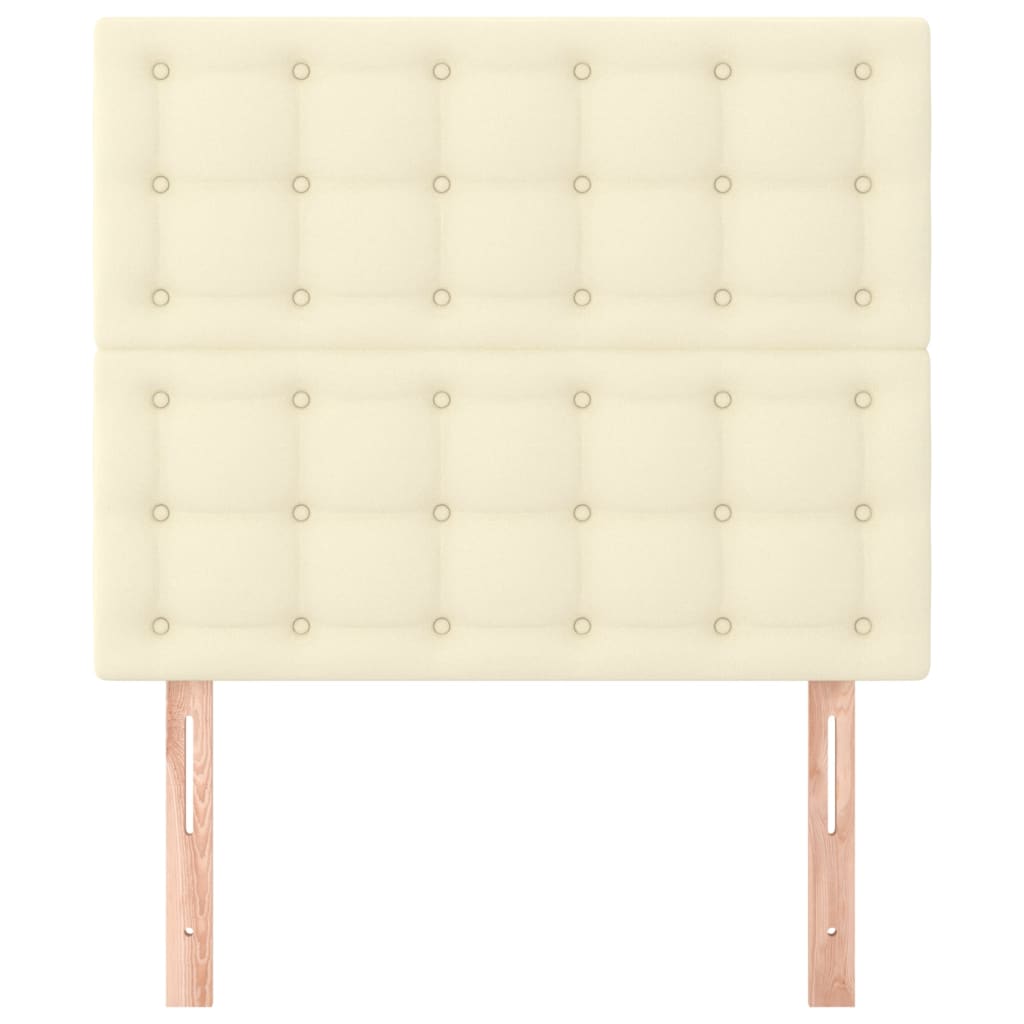 Cabeceros 2 unidades cuero sintético color crema 90x5x78/88cm