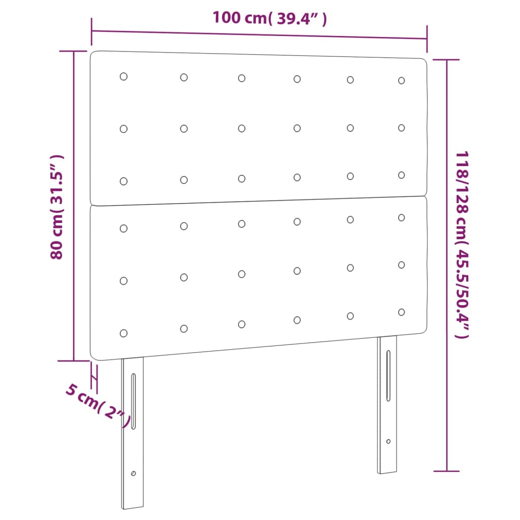 Cabecero Capuchino 100x5x118/128 cm Piel Sintética