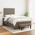 Cama box spring con colchón cuero sintético blanco 100x200 cm