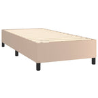 Cama box spring colchón LED cuero sintético capuchino 100x200cm