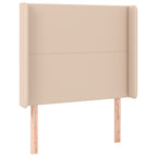 Cama box spring colchón LED cuero sintético capuchino 100x200cm