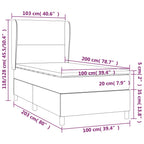 Cama box spring colchón LED cuero sintético capuchino 100x200cm