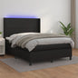 Cama box spring colchón LED cuero sintético capuchino 100x200cm