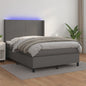 Cama box spring colchón LED cuero sintético capuchino 100x200cm