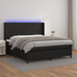 Cama box spring colchón LED cuero sintético capuchino 100x200cm