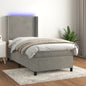 Cama box spring colchón LED cuero sintético capuchino 100x200cm