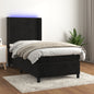 Cama box spring colchón LED cuero sintético capuchino 100x200cm