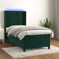 Cama box spring colchón LED cuero sintético capuchino 100x200cm