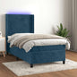 Cama box spring colchón LED cuero sintético capuchino 100x200cm