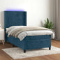 Cama box spring colchón LED cuero sintético capuchino 100x200cm