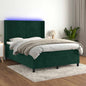 Cama box spring colchón LED cuero sintético capuchino 100x200cm