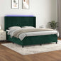Cama box spring colchón LED cuero sintético capuchino 100x200cm