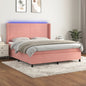 Cama box spring colchón LED cuero sintético capuchino 100x200cm
