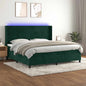 Cama box spring colchón LED cuero sintético capuchino 100x200cm