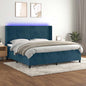 Cama box spring colchón LED cuero sintético capuchino 100x200cm