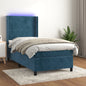 Cama box spring colchón LED cuero sintético capuchino 100x200cm