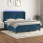Cama box spring colchón LED cuero sintético capuchino 100x200cm
