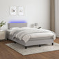 Cama box spring colchón LED cuero sintético capuchino 100x200cm