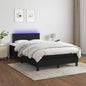 Cama box spring colchón LED cuero sintético capuchino 100x200cm