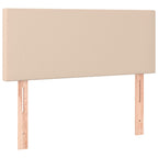Cama box spring colchón LED cuero sintético capuchino 100x200cm