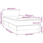 Cama box spring colchón LED cuero sintético capuchino 100x200cm