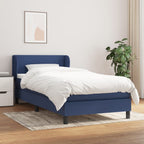 Cama box spring con colchón cuero sintético blanco 100x200 cm