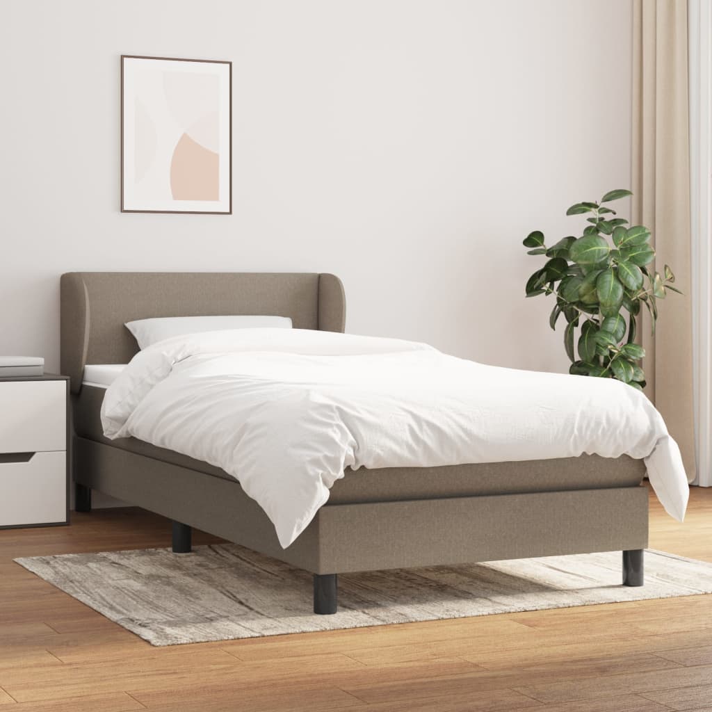 Cama box spring con colchón cuero sintético blanco 100x200 cm