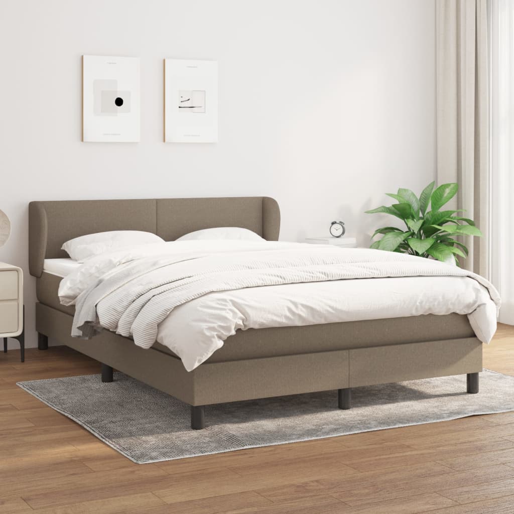Cama box spring con colchón cuero sintético blanco 100x200 cm