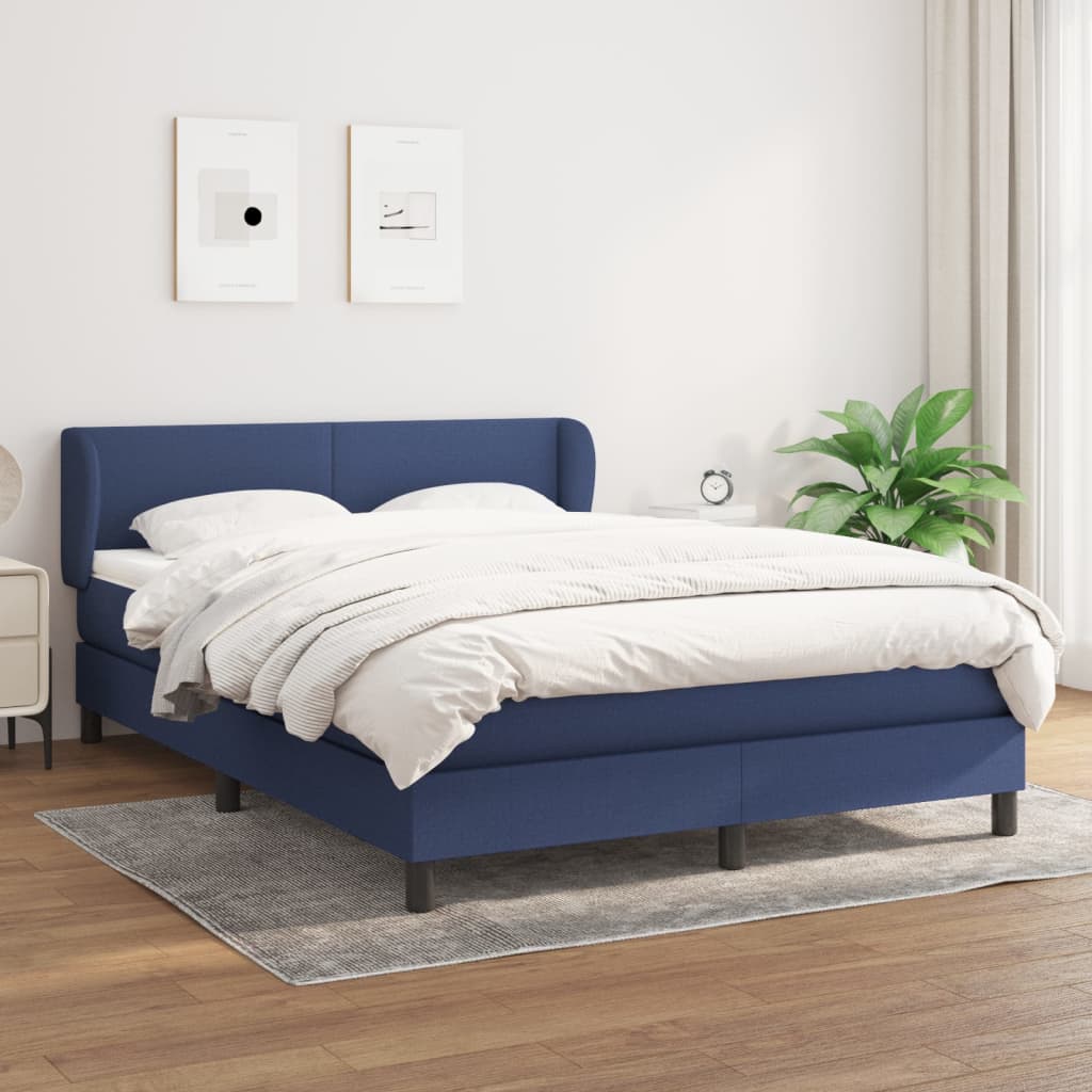 Cama box spring con colchón cuero sintético blanco 100x200 cm