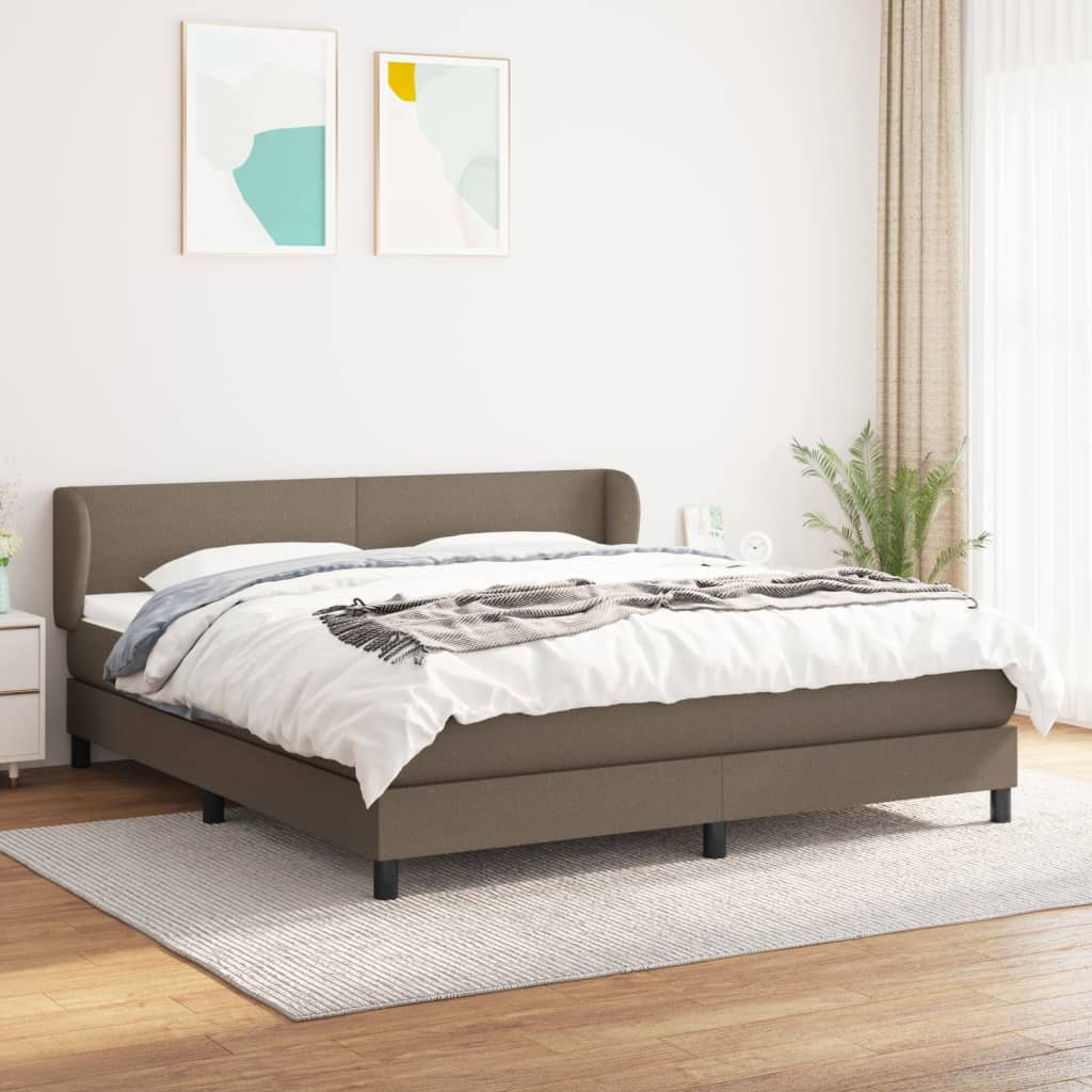 Cama box spring con colchón cuero sintético blanco 100x200 cm