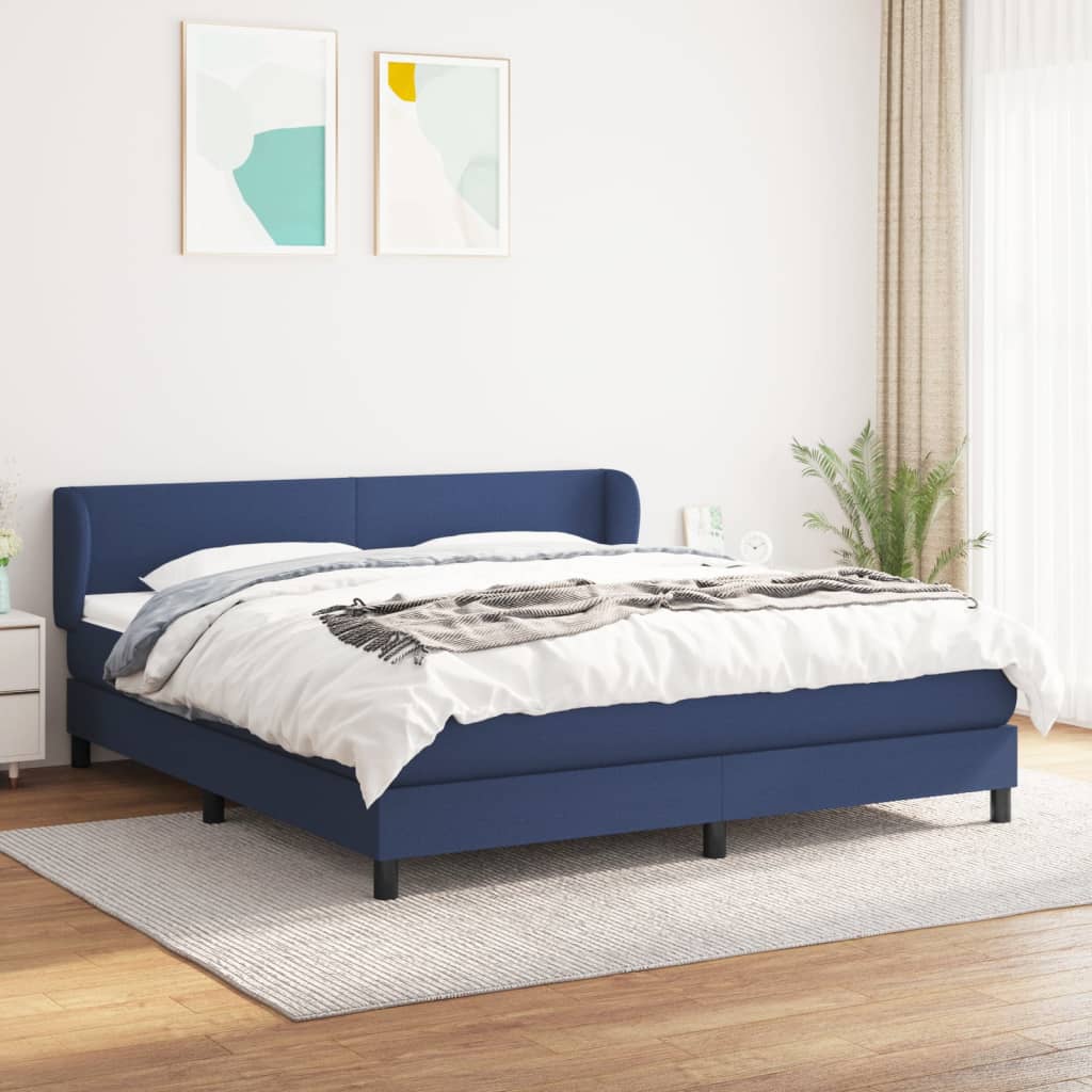 Cama box spring con colchón cuero sintético blanco 100x200 cm